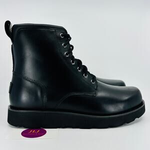 UGG Men's Cason Black Waterproof Leather Sheepskin Winter Boots 1159790 Size 9.5